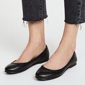 Frye Carson Black Leather Ballet Flats Size 9M